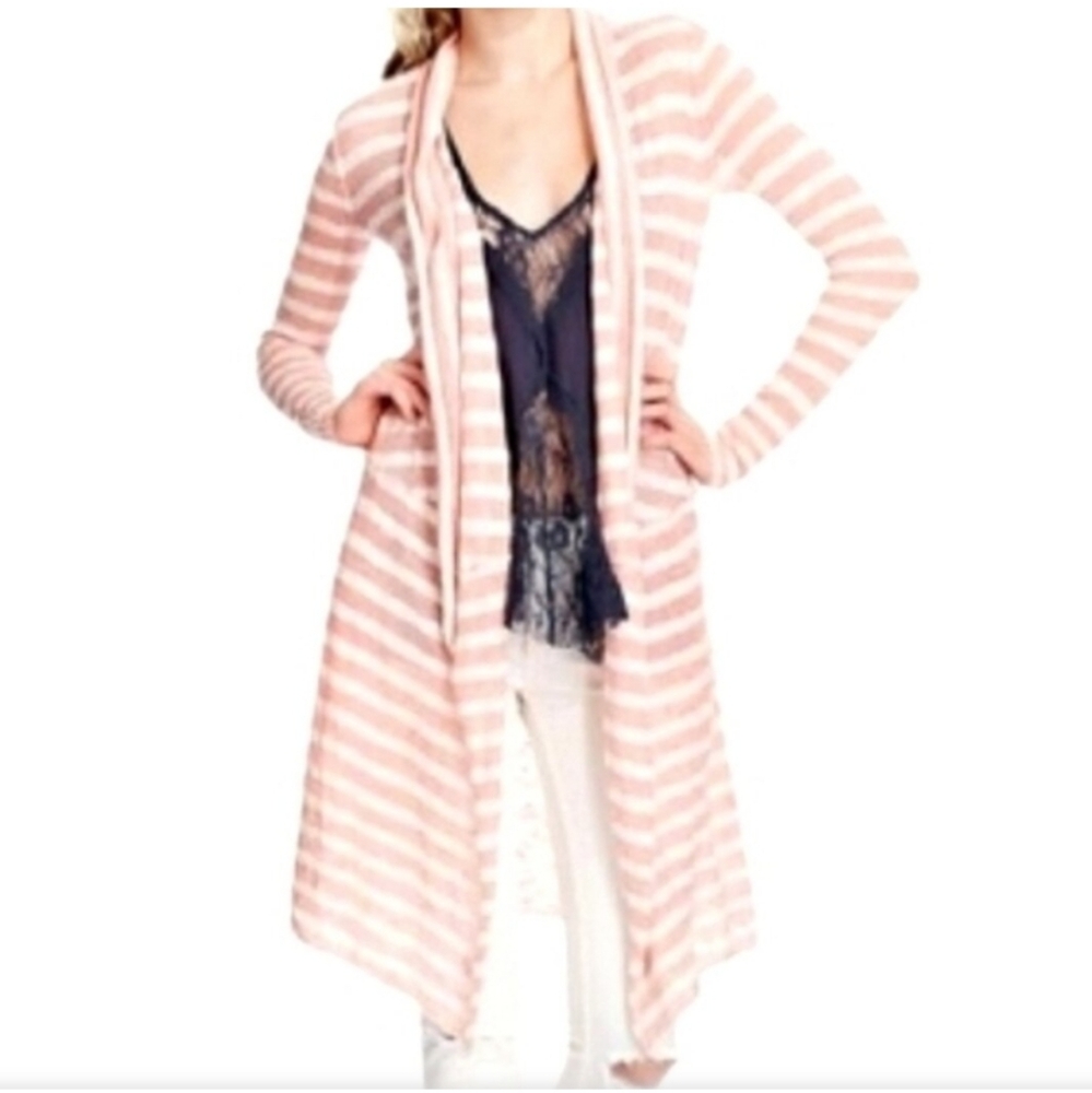 FREE PEOPLE FORGET ME NOT STRIPED DUSTER CARDIGAN - S